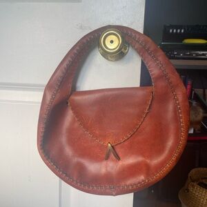 Authentic 70s handmade leather handbag